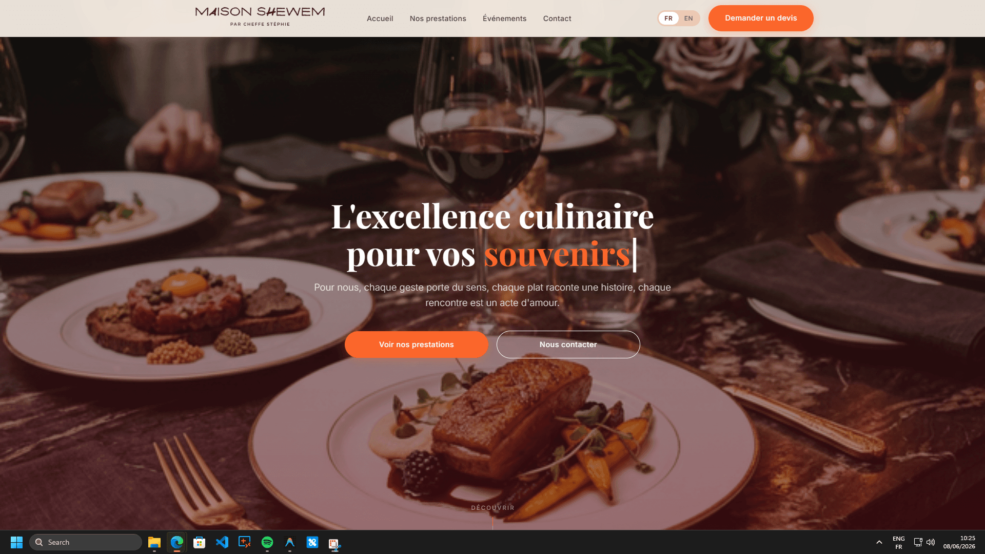 Aperçu du projet Traiteur Shewem - Présentation Gastronomique